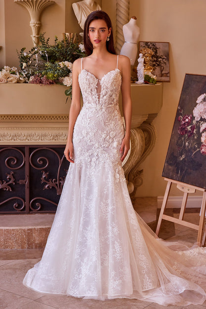 WL051 Fitted Lace Mermaid Wedding Dress Andrea & Leo