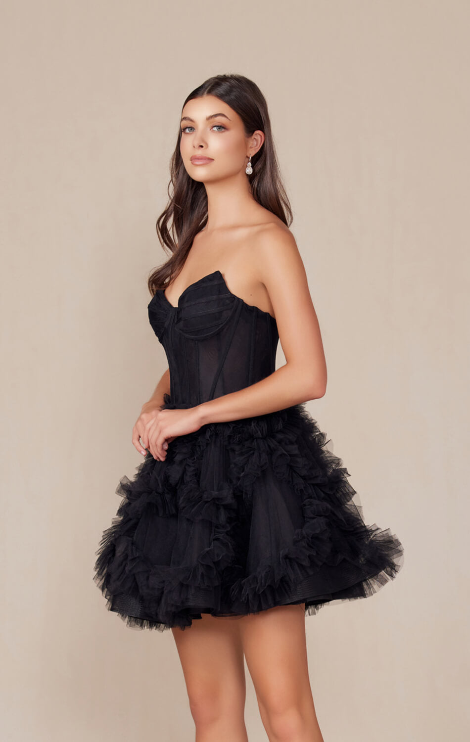 Yvonne Mini Dress Ruffle Tulle Cocktail Dress