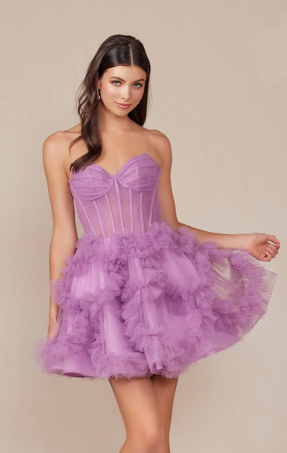 Yvonne Mini Dress Ruffle Tulle Cocktail Dress