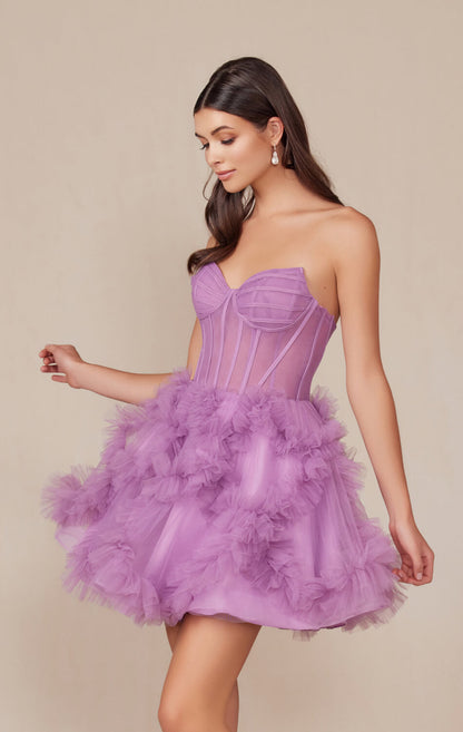 Yvonne Mini Dress Ruffle Tulle Cocktail Dress