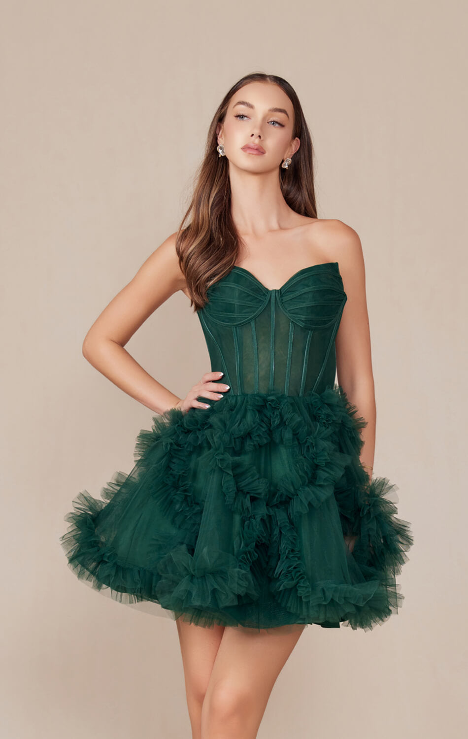 Yvonne Mini Dress Ruffle Tulle Cocktail Dress