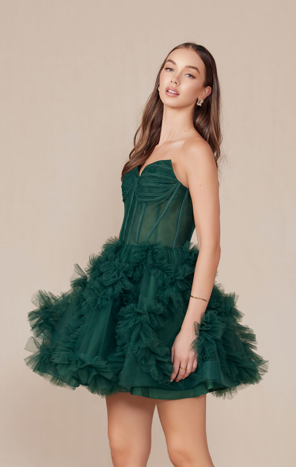 Yvonne Mini Dress Ruffle Tulle Cocktail Dress