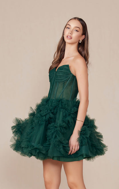 Yvonne Mini Dress Ruffle Tulle Cocktail Dress