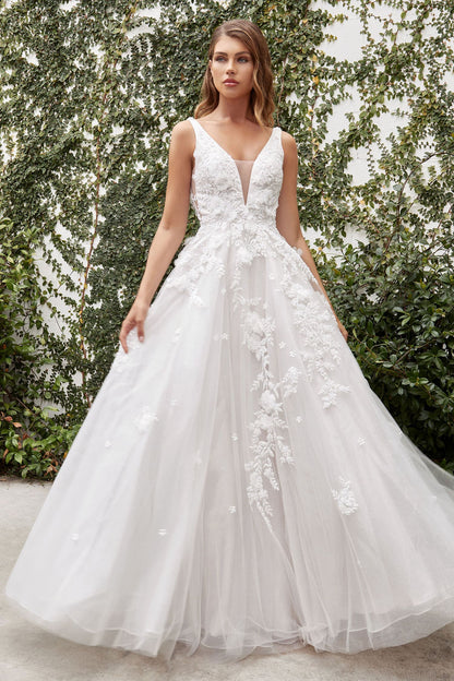A1028W GARDENIA LACE WEDDING BALL GOWN ANDREA & LEO
