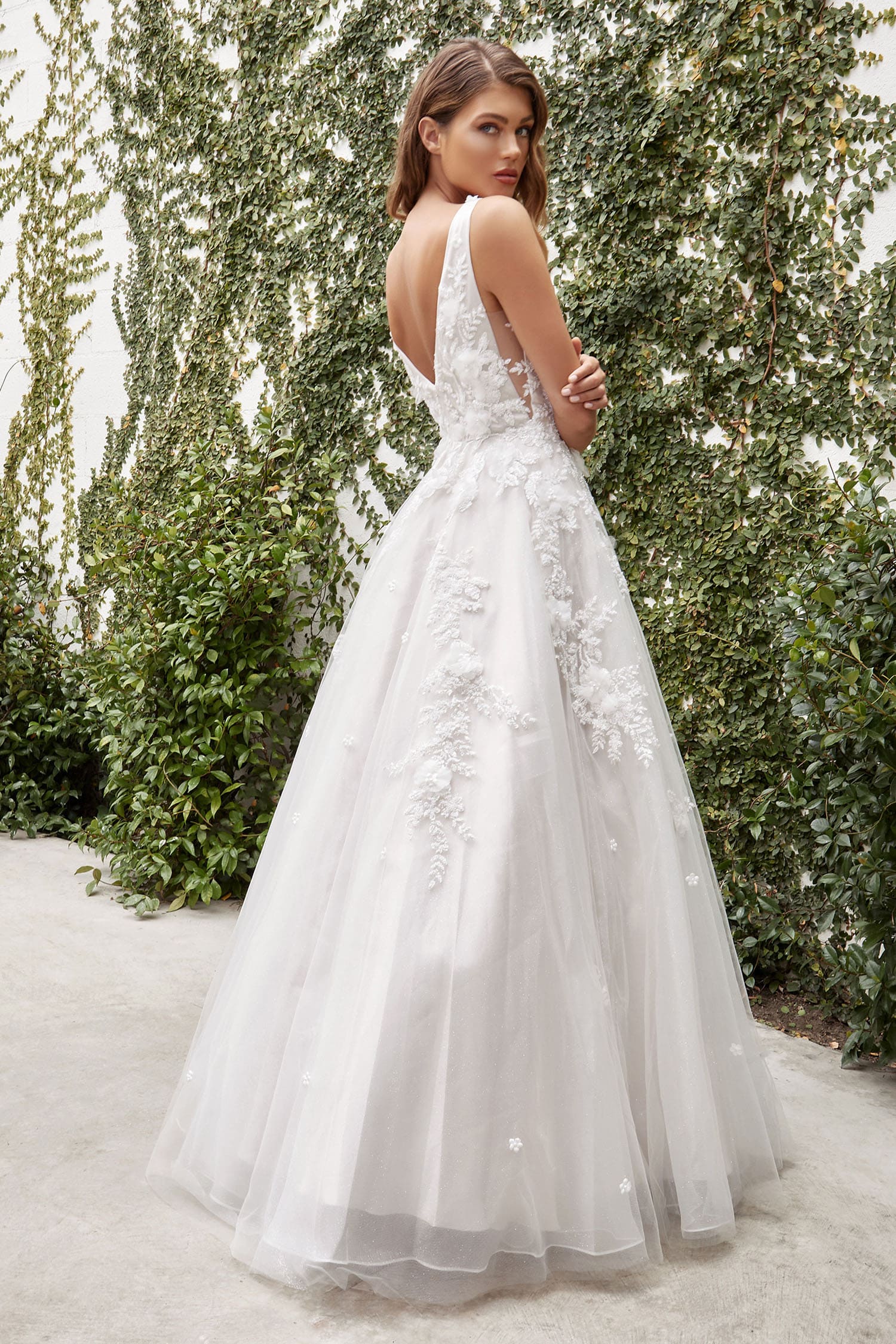 A1028W GARDENIA LACE WEDDING BALL GOWN ANDREA & LEO