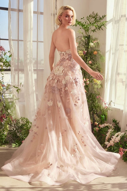 A1453 SPRING FLORAL APPLIQUÉ A- GOWN Andrea & Leo