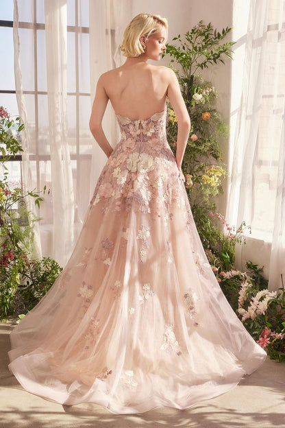 A1453 SPRING FLORAL APPLIQUÉ A- GOWN Andrea & Leo