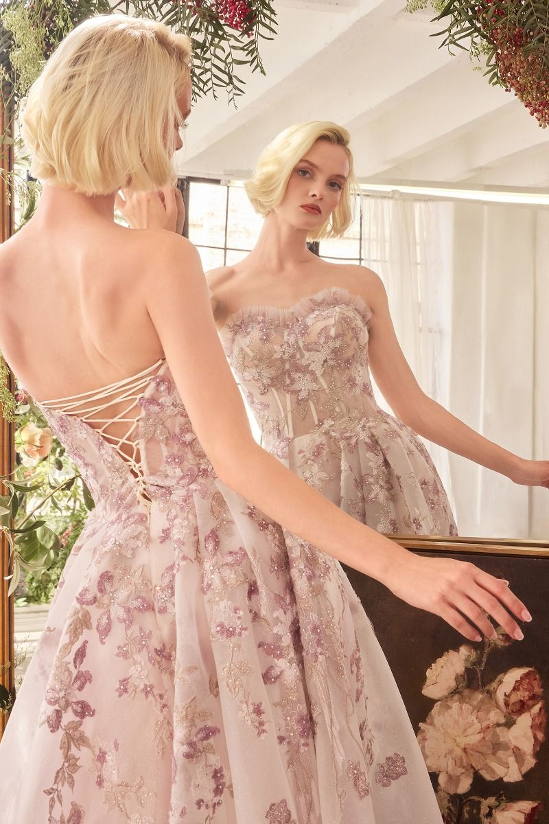 A1455 ROMANCE EMBROIDERY A- CORSET GOWN Andrea & Leo