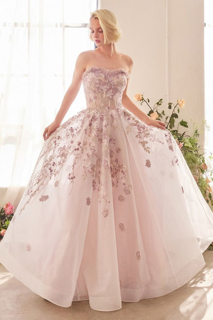 A1455 ROMANCE EMBROIDERY A- CORSET GOWN Andrea & Leo