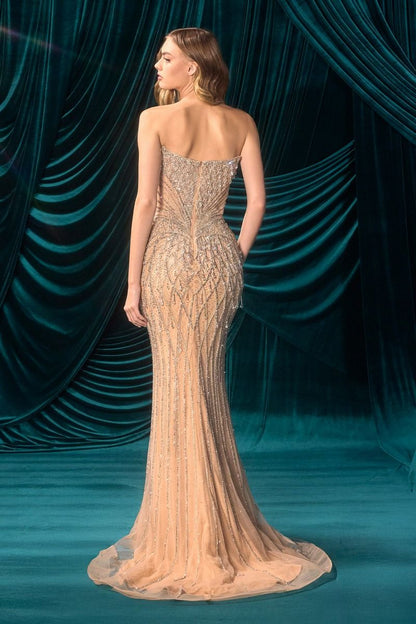 A1503 Charlotte Chandelier Crystal Mermaid Gown Andrea & Leo