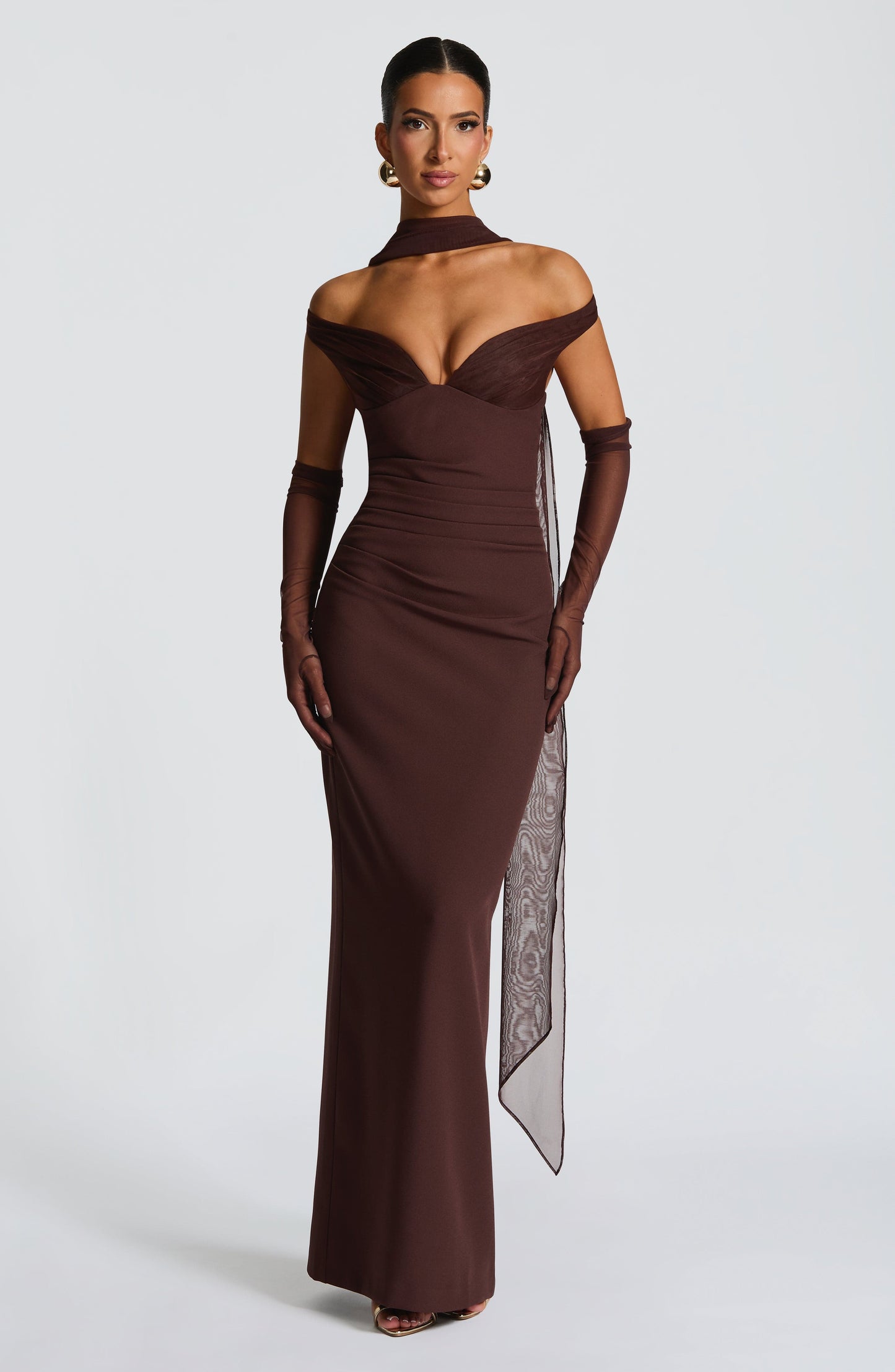 Abigail Maxi Dress Plum Brown