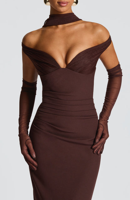 Abigail Maxi Dress Plum Brown