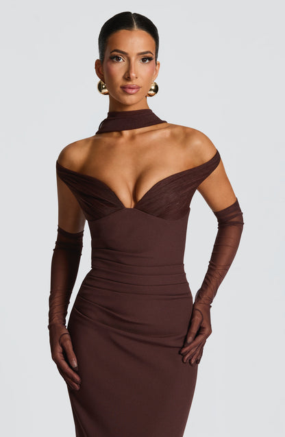 Abigail Maxi Dress Plum Brown