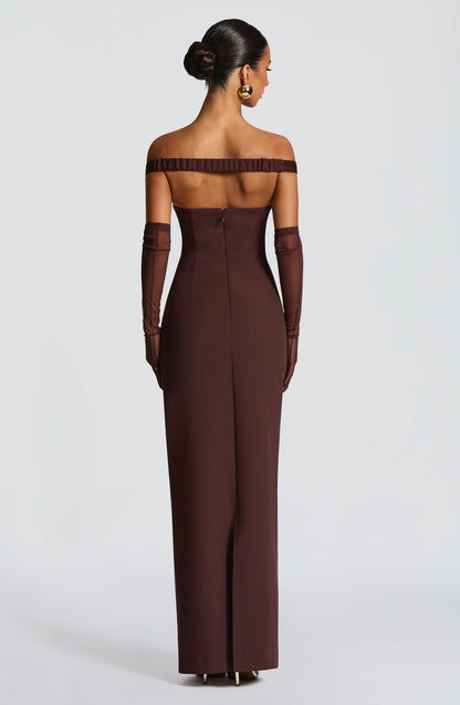 Abigail Maxi Dress Plum Brown