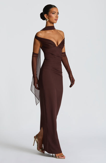 Abigail Maxi Dress Plum Brown