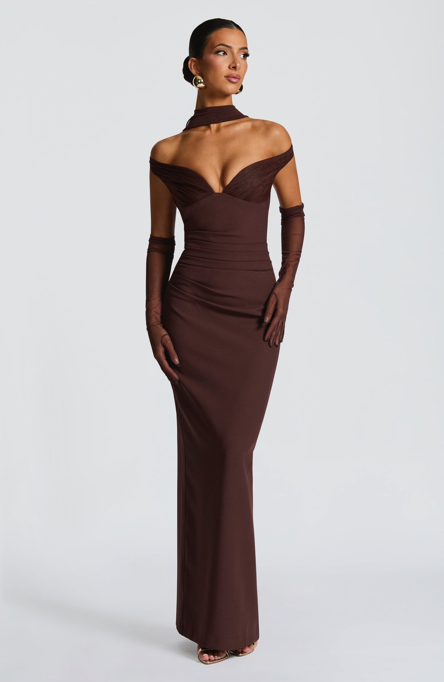 Abigail Maxi Dress Plum Brown