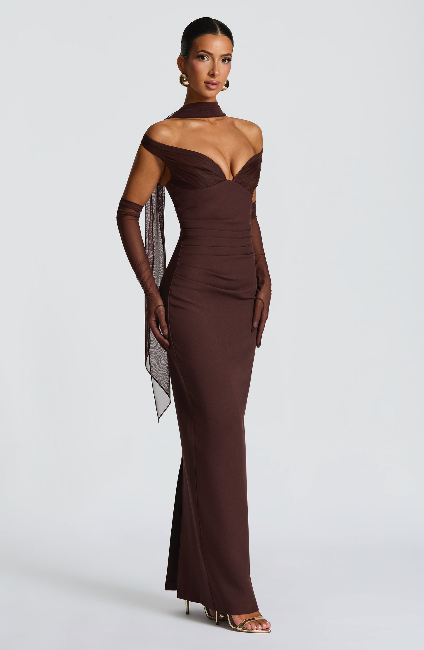 Abigail Maxi Dress Plum Brown