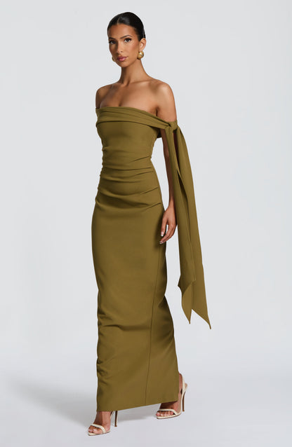 Addie Maxi Dress Deep Olive