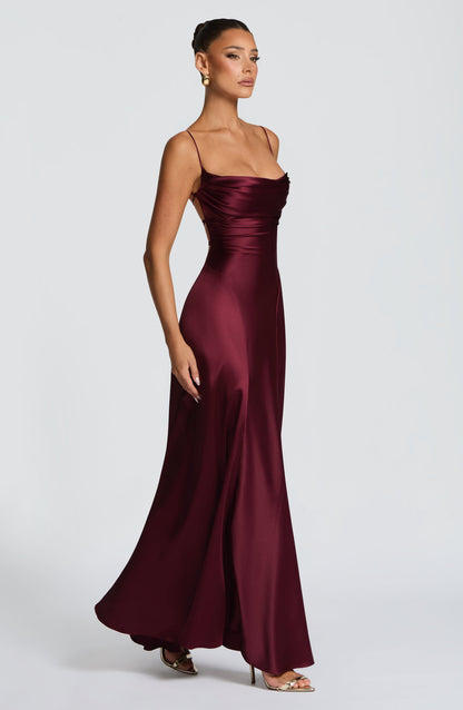 Adelina Maxi Dress Cherry Lacquer