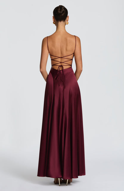 Adelina Maxi Dress Cherry Lacquer