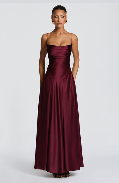 Adelina Maxi Dress Cherry Lacquer