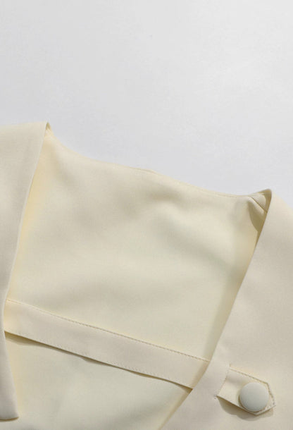 Adelphia Cream Formal Midi Dress with Shawl
