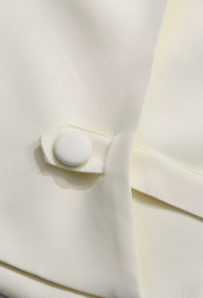Adelphia Cream Formal Midi Dress with Shawl