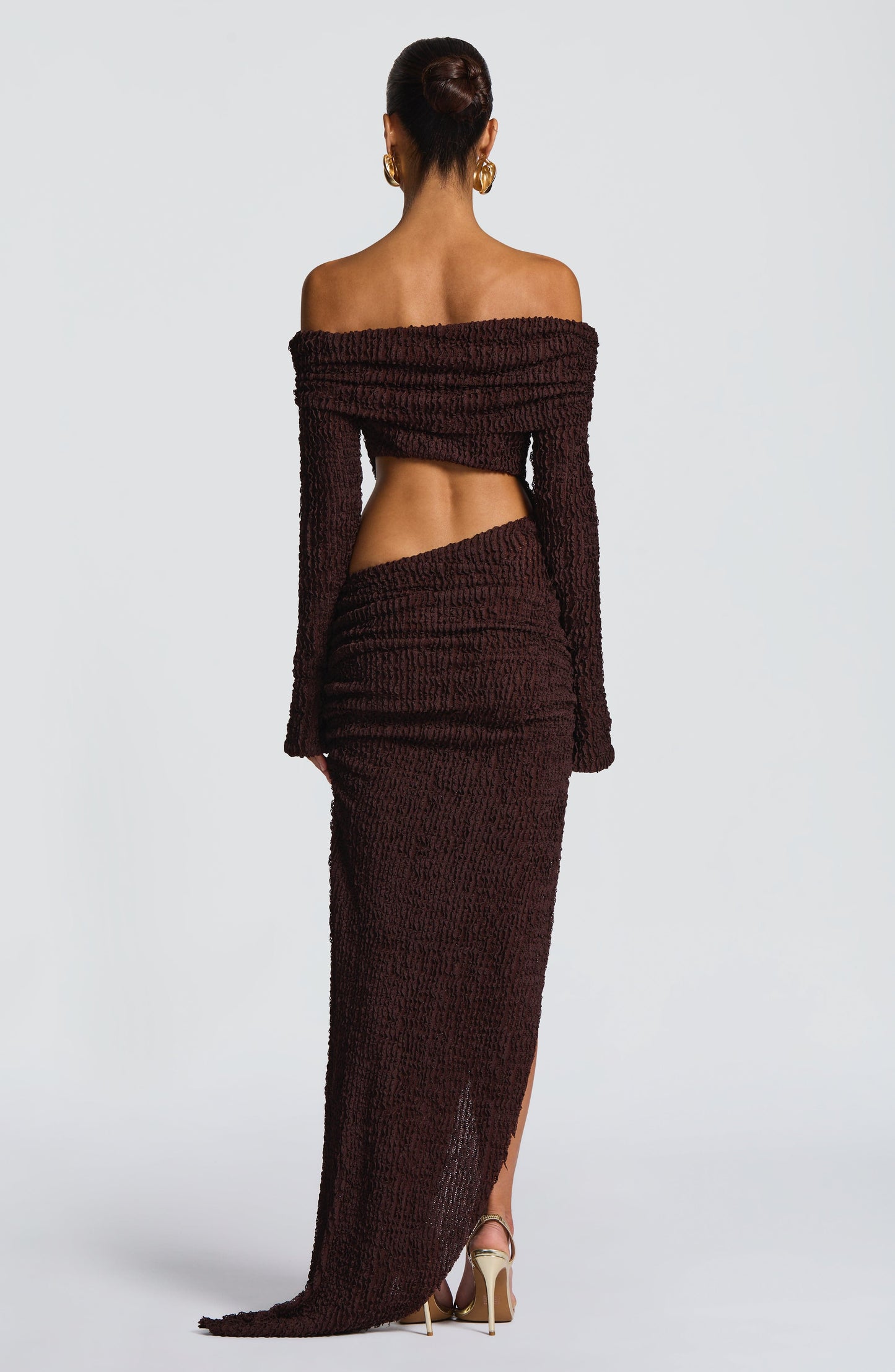 Adelphia Midi Dress Plum Brown