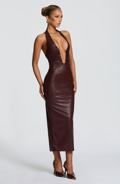 Ainsley Midi Dress Burgundy