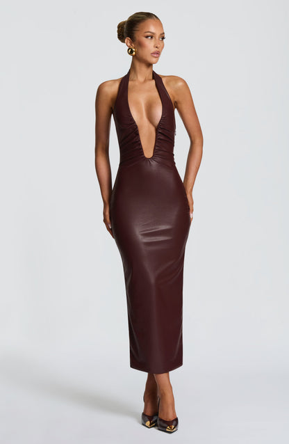 Ainsley Midi Dress Burgundy