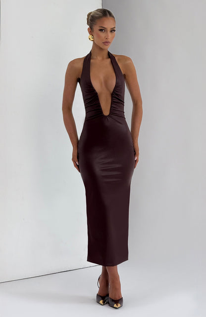 Ainsley Midi Dress Burgundy