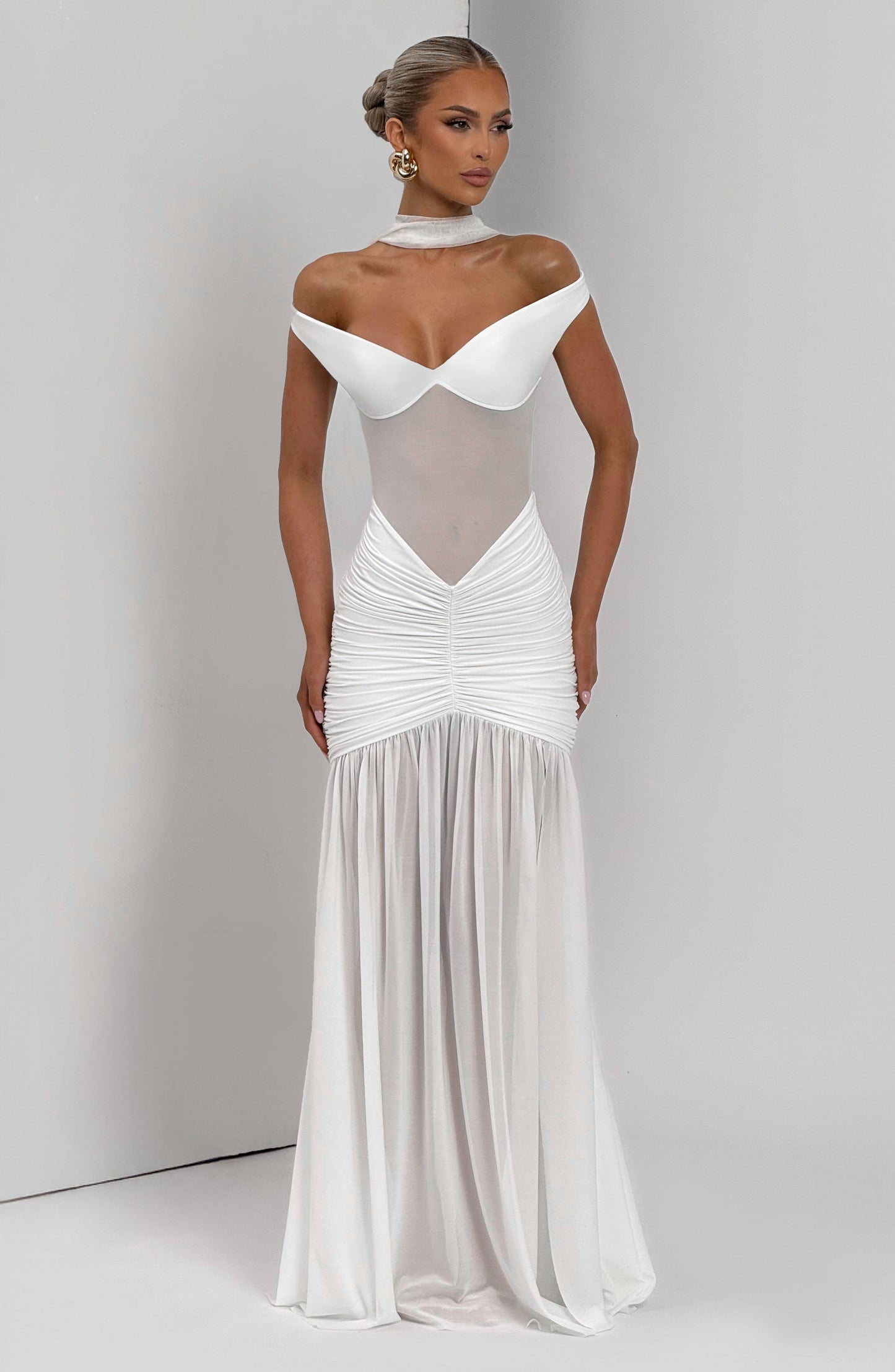 Alaia Maxi Dress Ivory