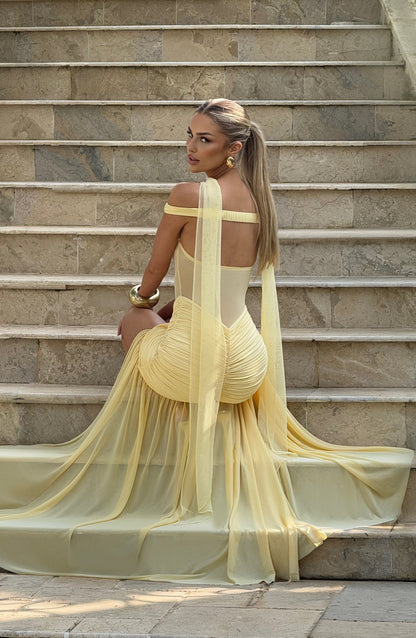 Alaia Maxi Dress Lemon