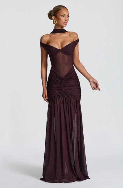 Alaia Maxi Dress Plum