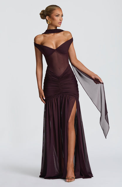 Alaia Maxi Dress Plum