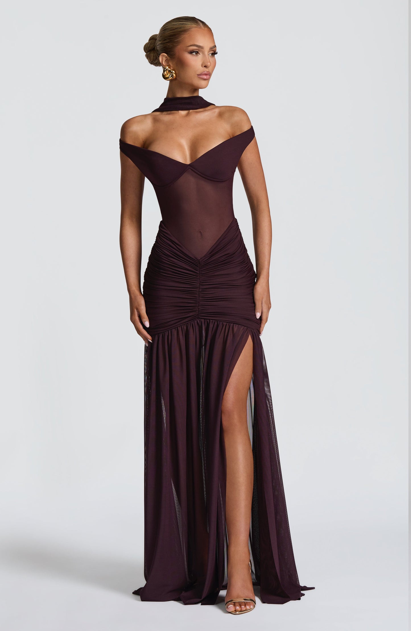Alaia Maxi Dress Plum