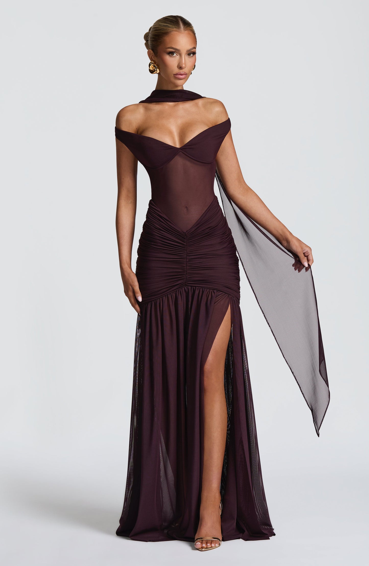 Alaia Maxi Dress Plum