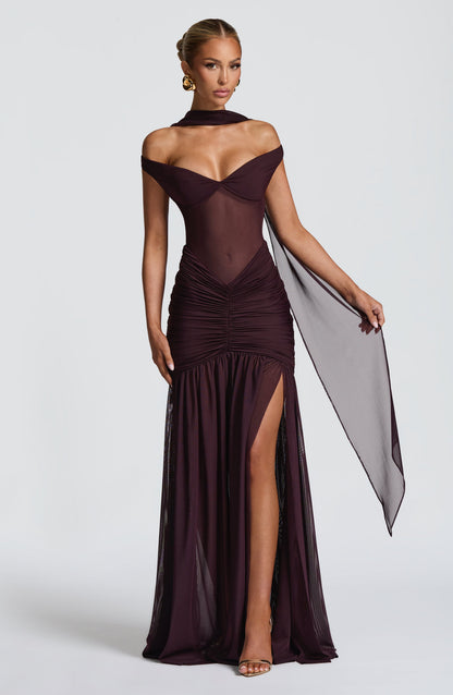 Alaia Maxi Dress Plum