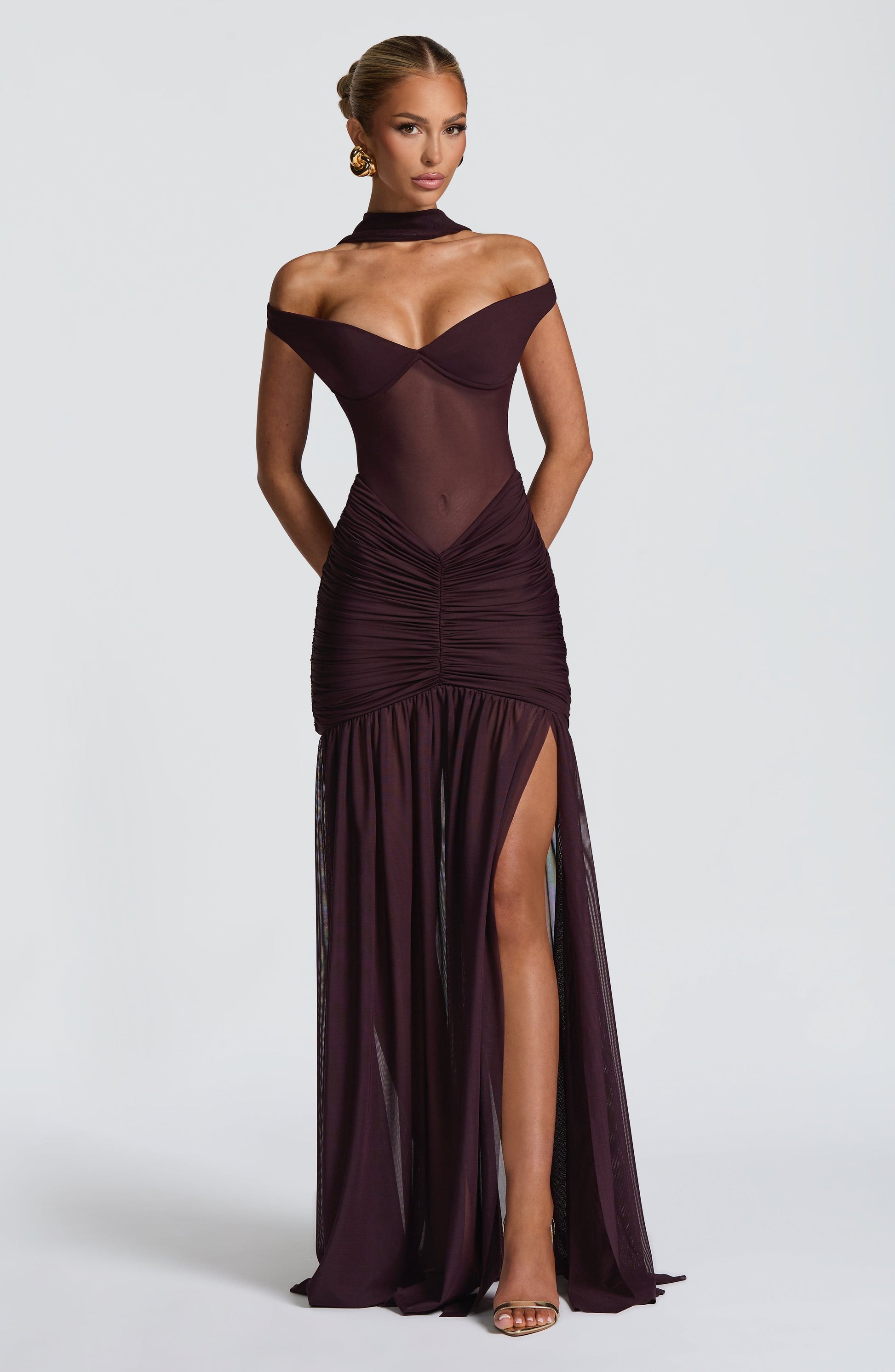 Alaia Maxi Dress Plum