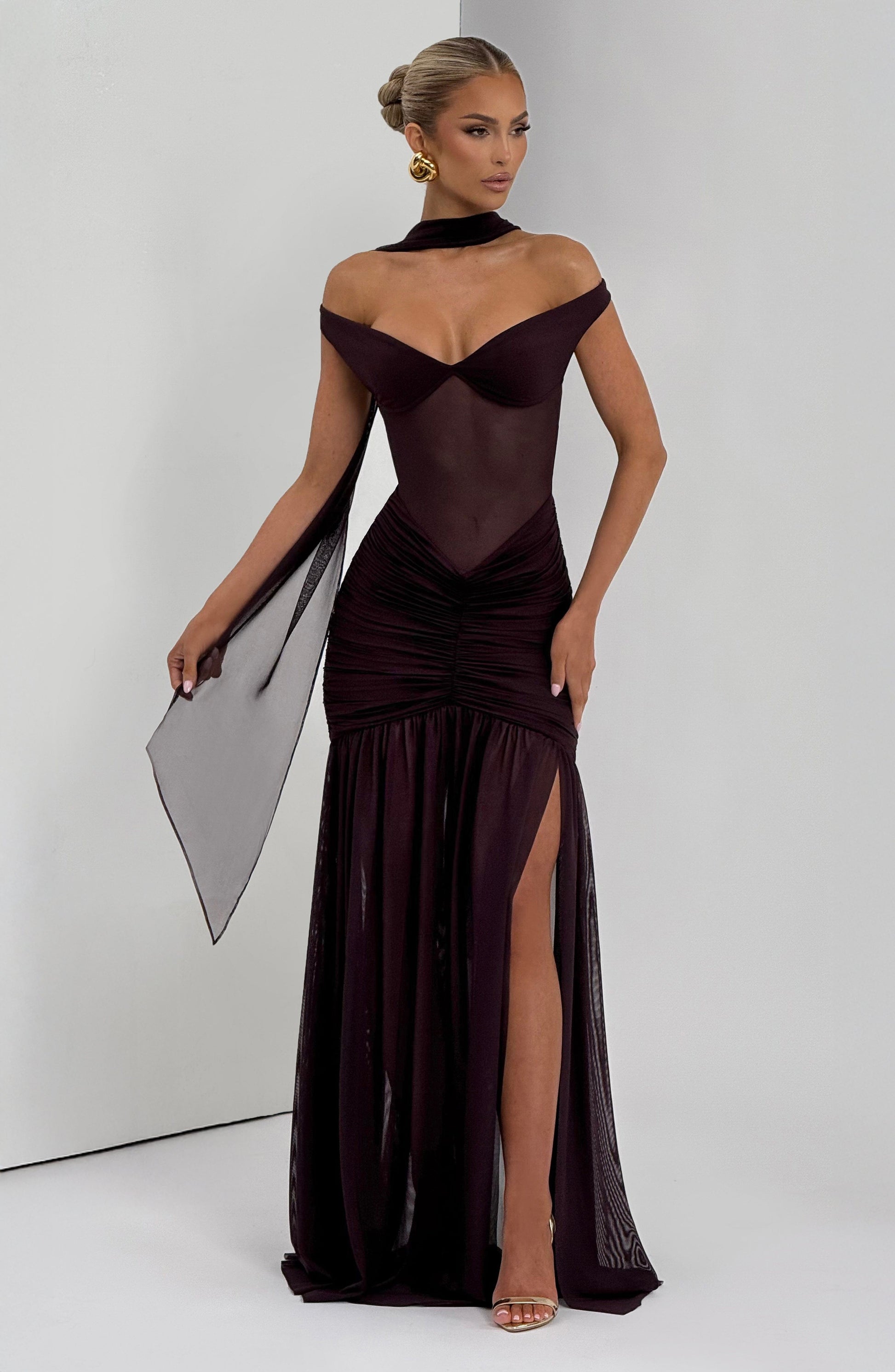 Alaia Maxi Dress Plum