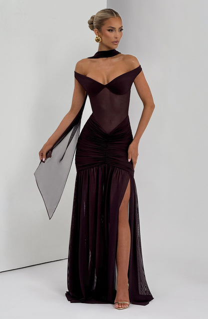 Alaia Maxi Dress Plum