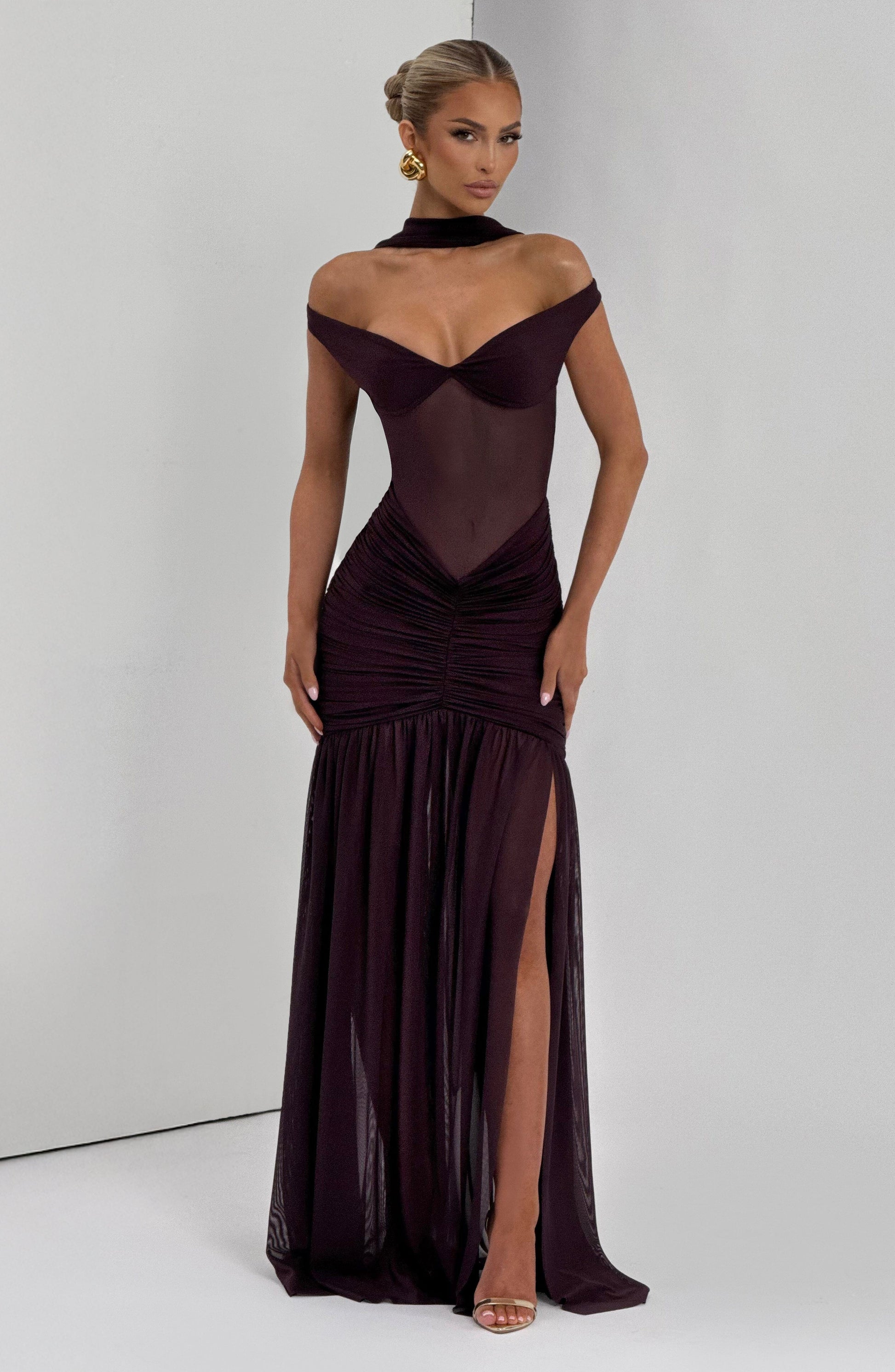 Alaia Maxi Dress Plum