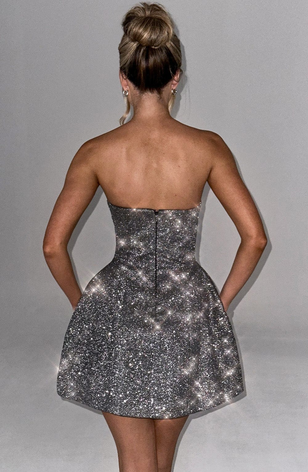Alice Mini Dress Grey Sparkle