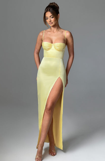 Alora Maxi Dress Lemon