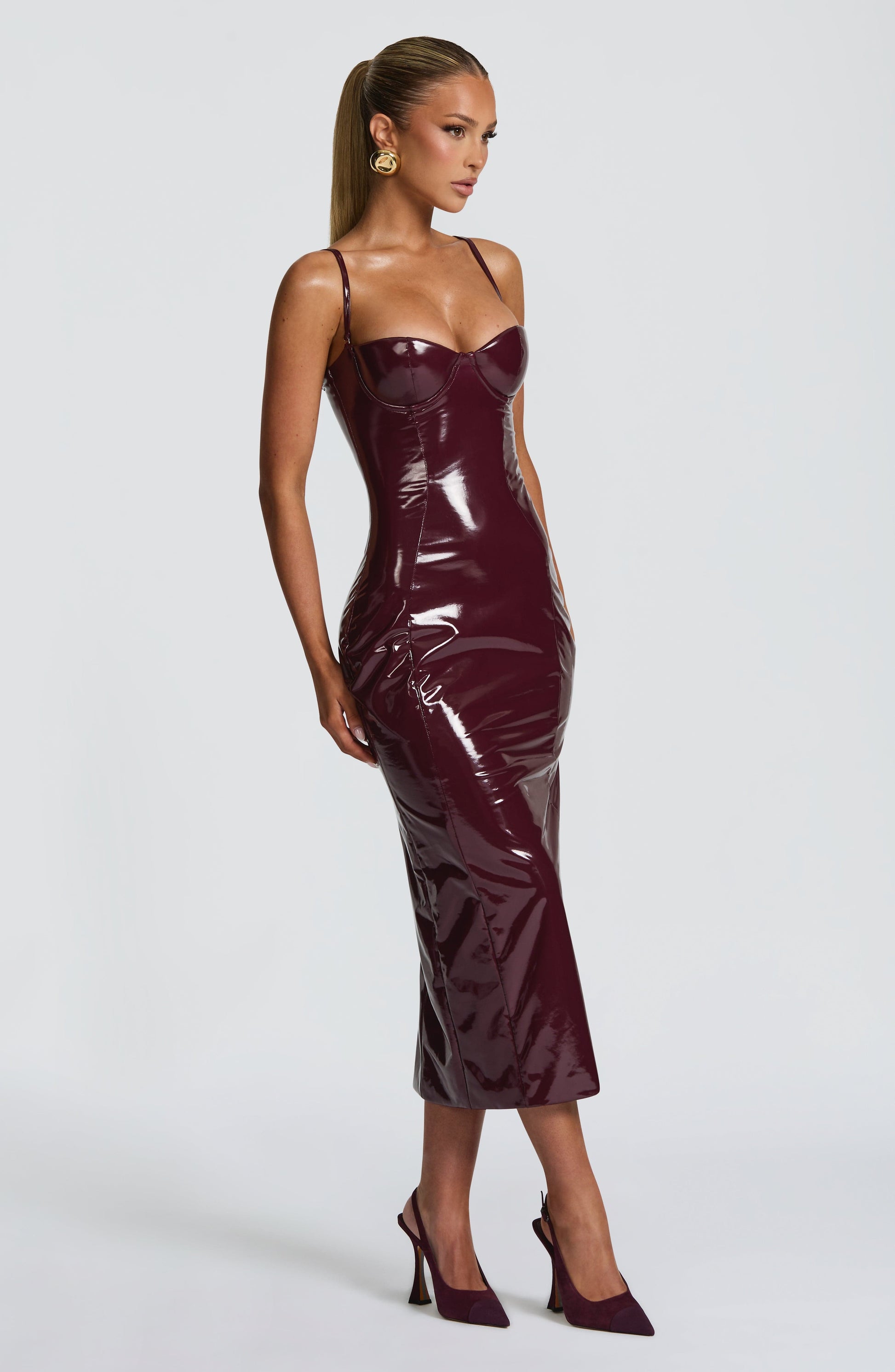 Amala Midi Dress Cherry Lacquer