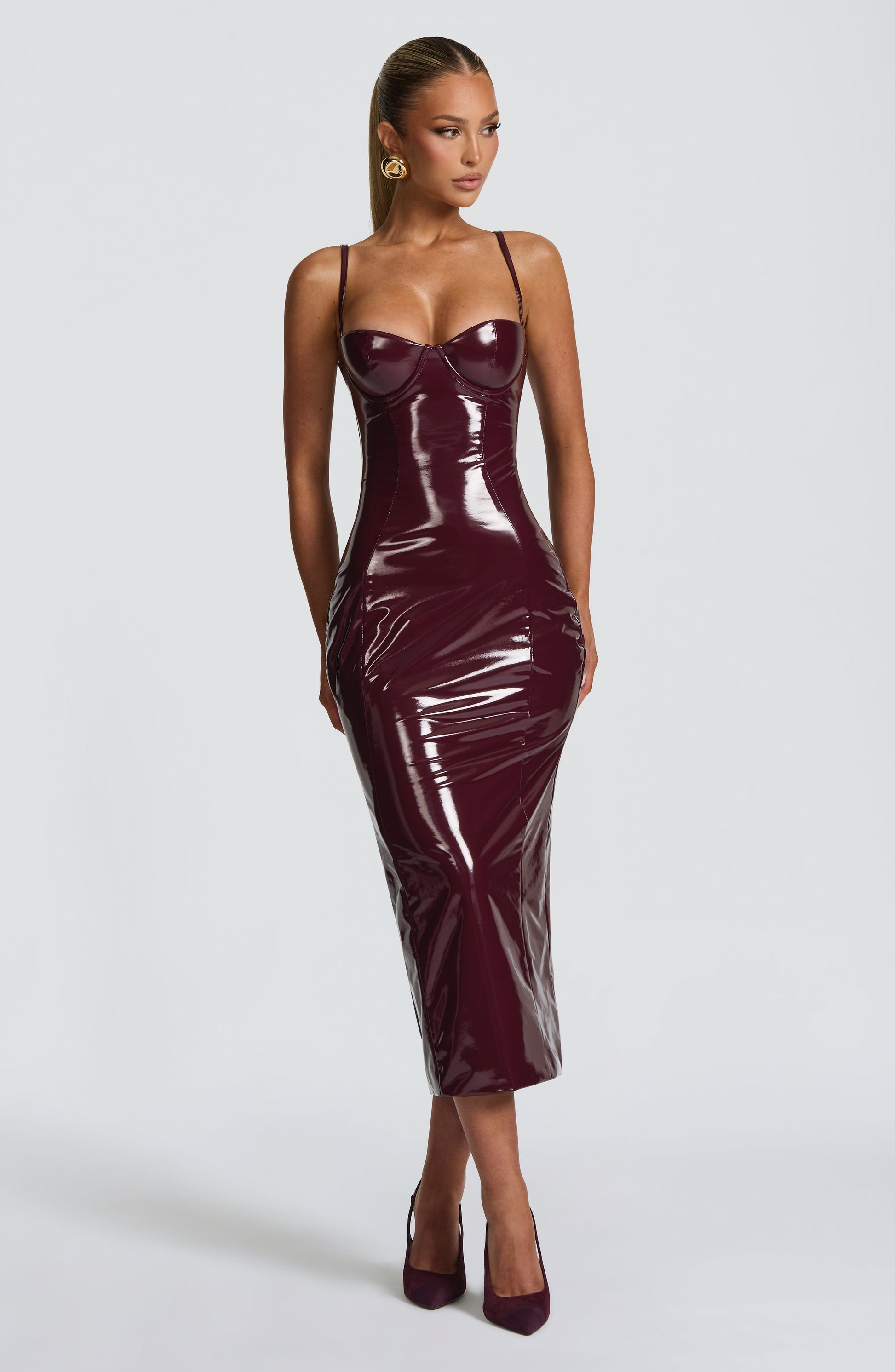 Amala Midi Dress Cherry Lacquer