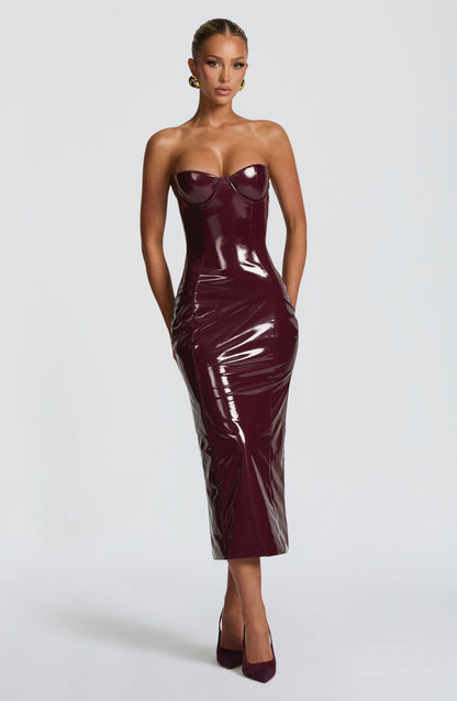 Amala Midi Dress Cherry Lacquer