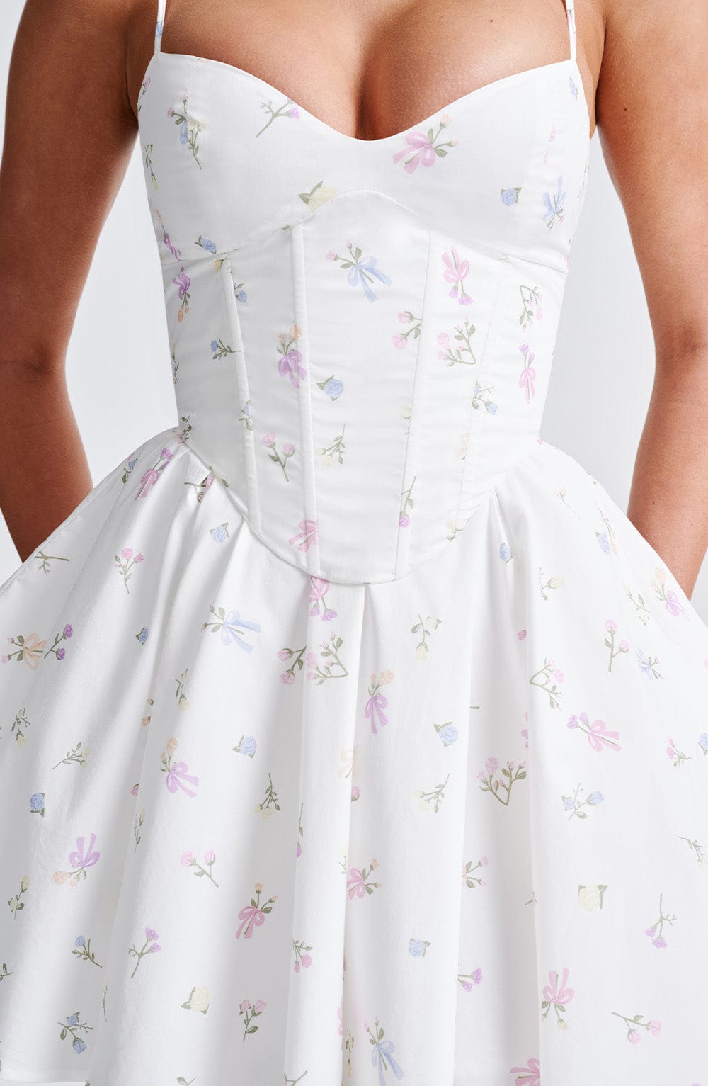 Analeigh Mini Dress White Multi Floral Print