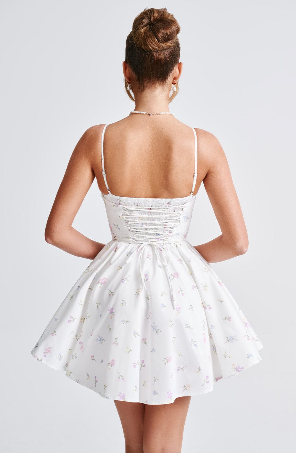 Analeigh Mini Dress White Multi Floral Print