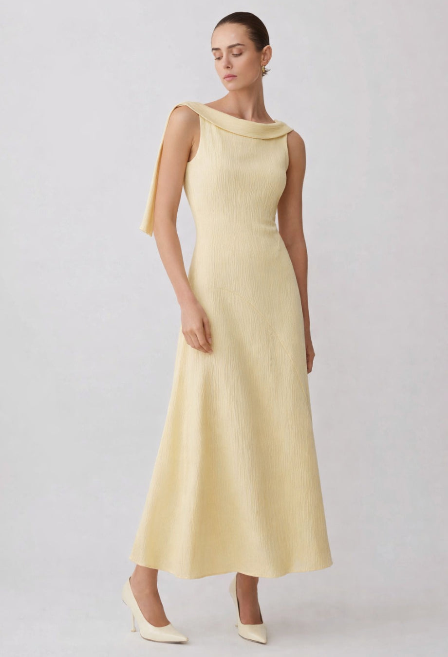 Anastasia A- Midi Dress Light Yellow
